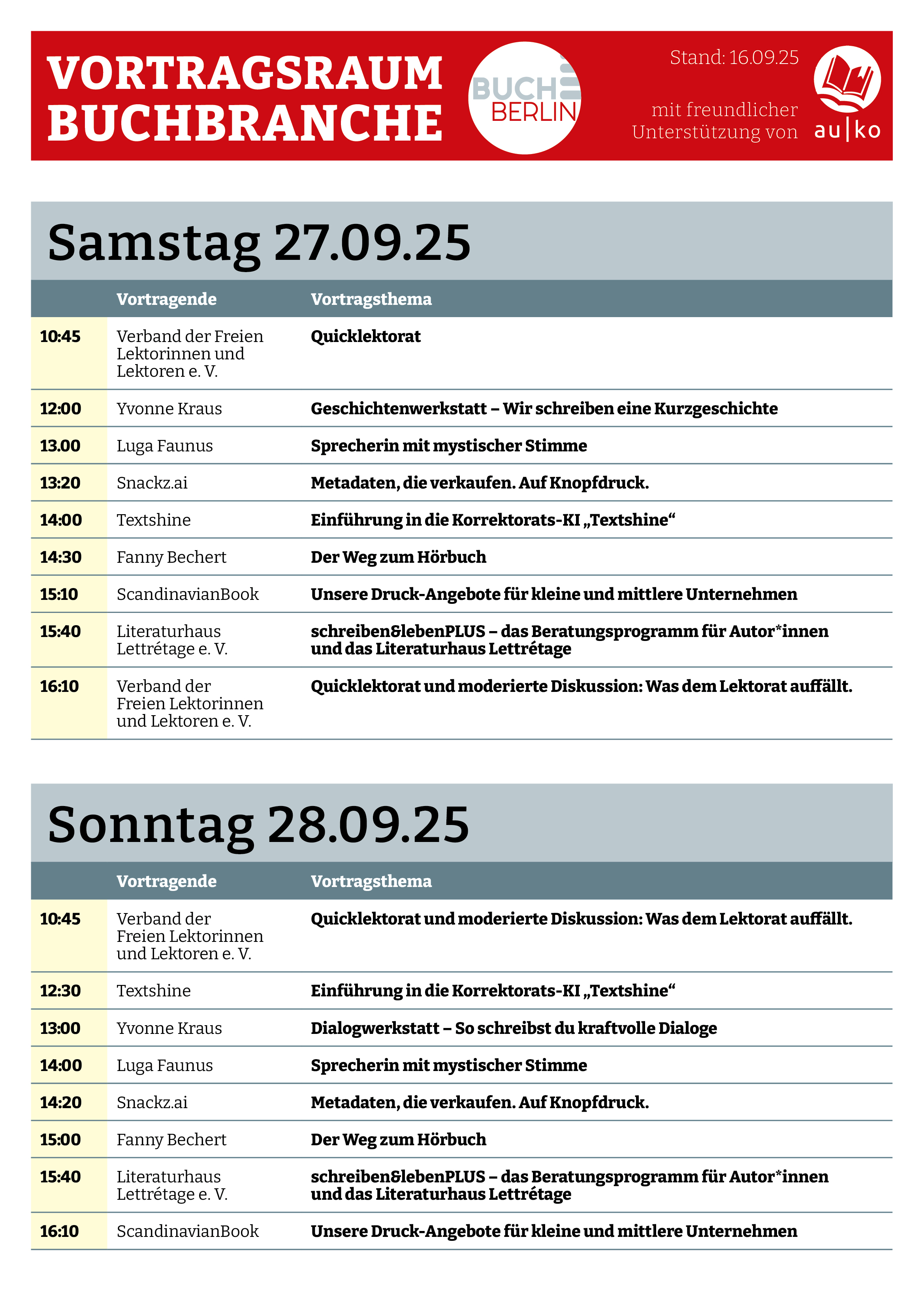 Vorträge Buchbranche